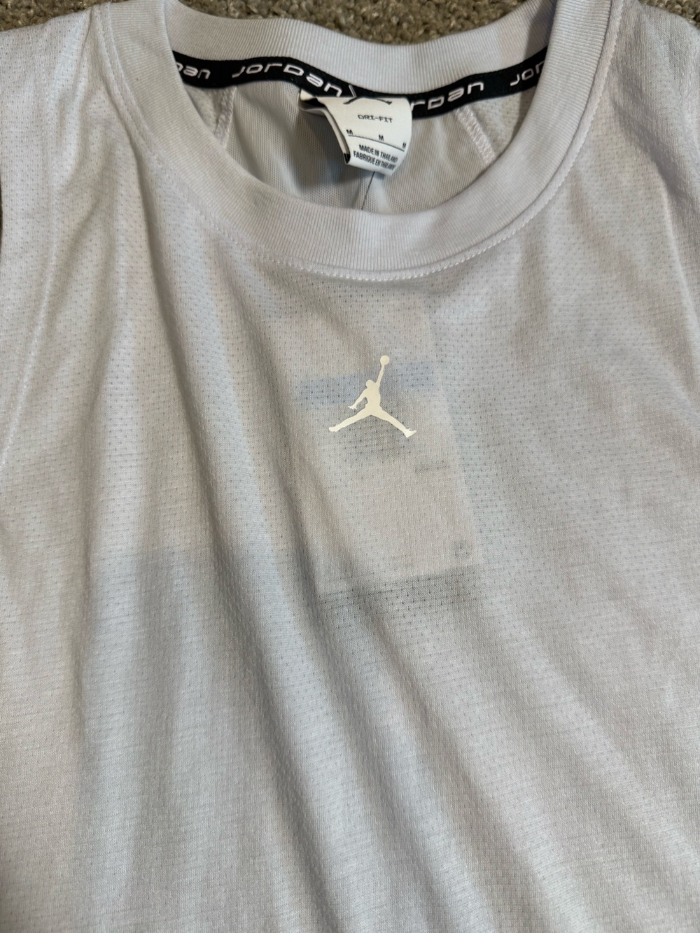 Jordan Dri-FIT women’s Tank Top White Breathable Mesh Crew Neck Size M - Picture 3 of 7